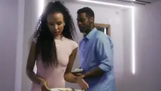 BLACKED: Handjob among naughty ebony boyfriend Romy Indy