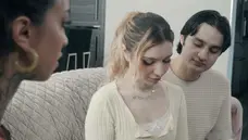 Jill’s big tits grabbed while teens take turns raw