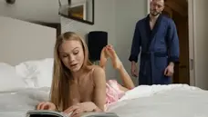 Nubile Films - Teen Nancy Ace caught doggy fucks in the bed