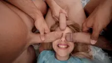 Teens Love Huge Cocks: Petite fucks with big cock guy