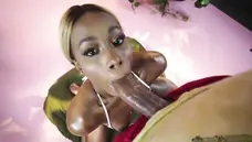 Sloppy Toppy - Ebony Kinsley Karter wearing bikini handjob