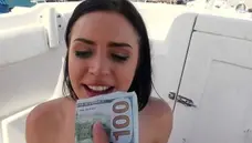 Street BlowJobs - Skinny brunette POV sexy dancing handjob HD
