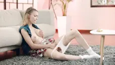 WOW Girls - Babe Mila Azul stripteasing sex scene