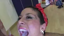 PutaLocura: Spanish 18 yr old Lidya Rouge bukkake