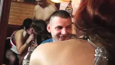 FunMovies: German brunette group sex in public